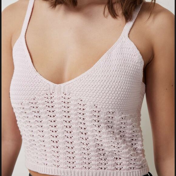 Ardene Strappy Top Medium M Crochet Pink Boho NWT Festival Summer Breazy - Picture 8 of 8